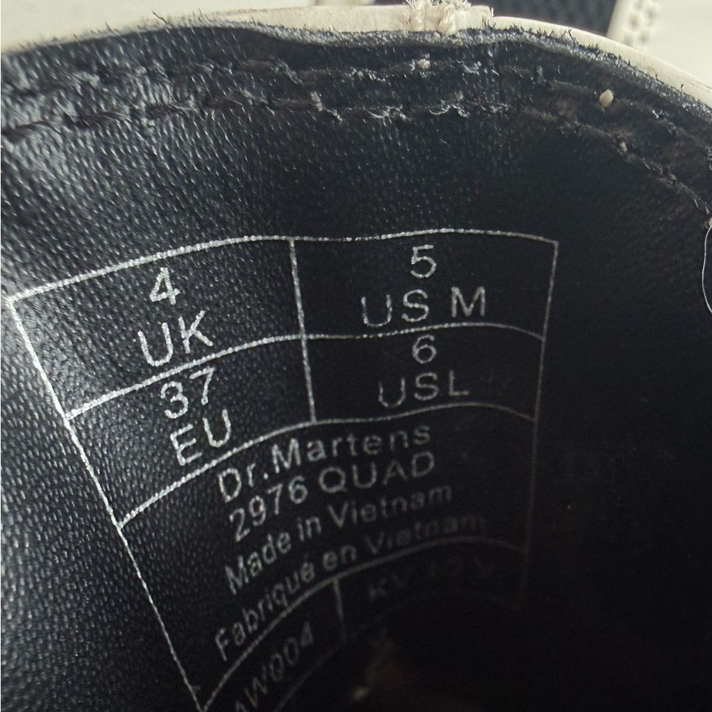 Dr. Martens Boot Quad White 2976 Smooth Leather Platform Chelsea Boots wmn sz 6 - Picture 5 of 7